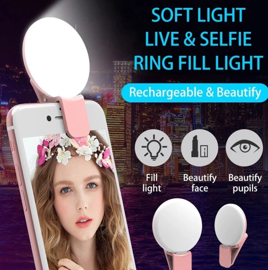 Mini Selfie Light Portable Photo Enhancer LED Beauty Light Phone Attachment
