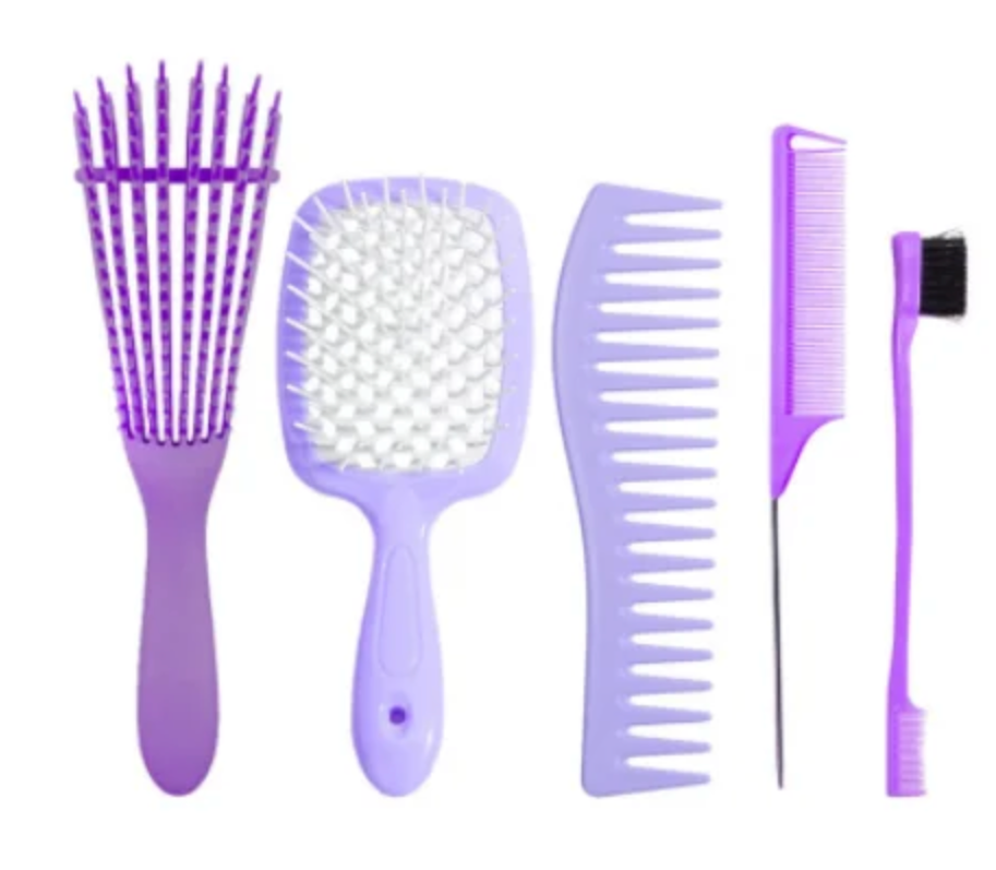 5 Pcs Hair detangling Brush Comb Set For All Hir Types