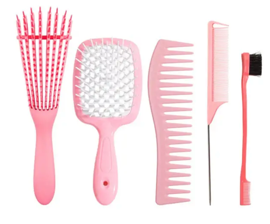 5 Pcs Hair detangling Brush Comb Set For All Hir Types