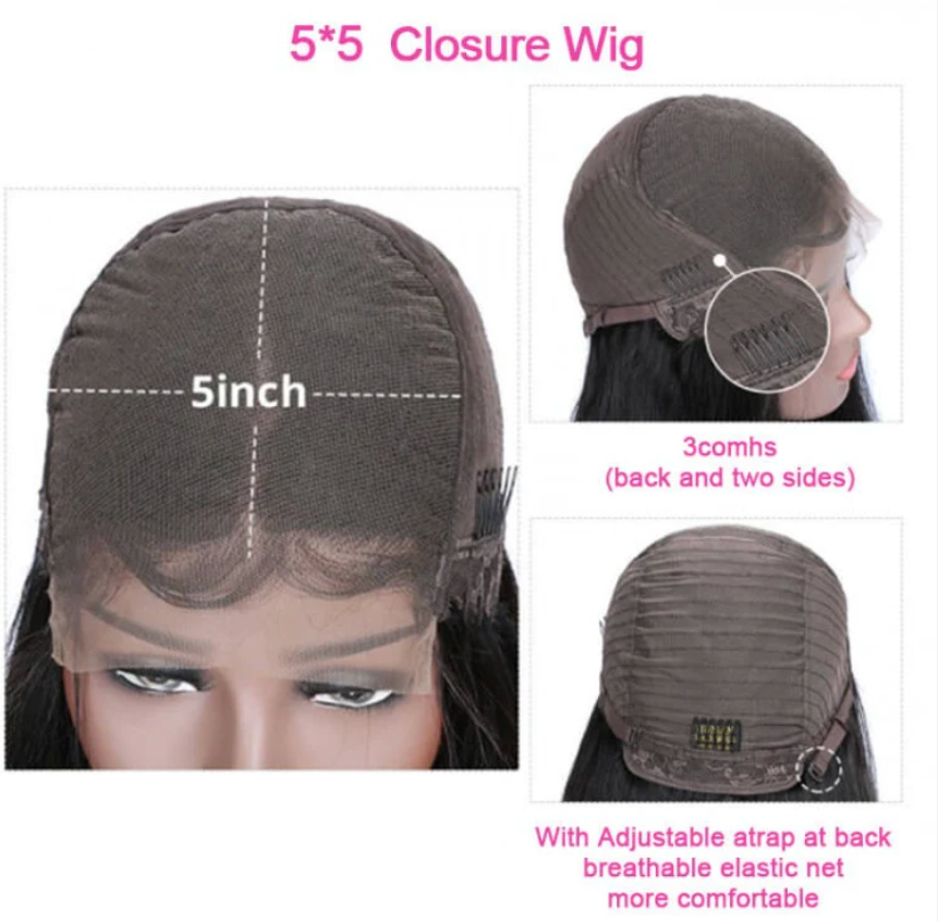 🔥Natural Black Brazilian Bone Straight HD Lace Front Human Hair Ready To Wear Glueless Wig