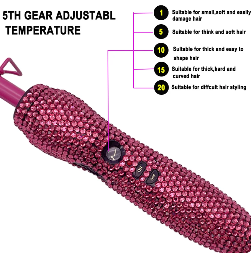 Rhinestone Hot Comb Hair Straightener Bedazzled Heat tool
