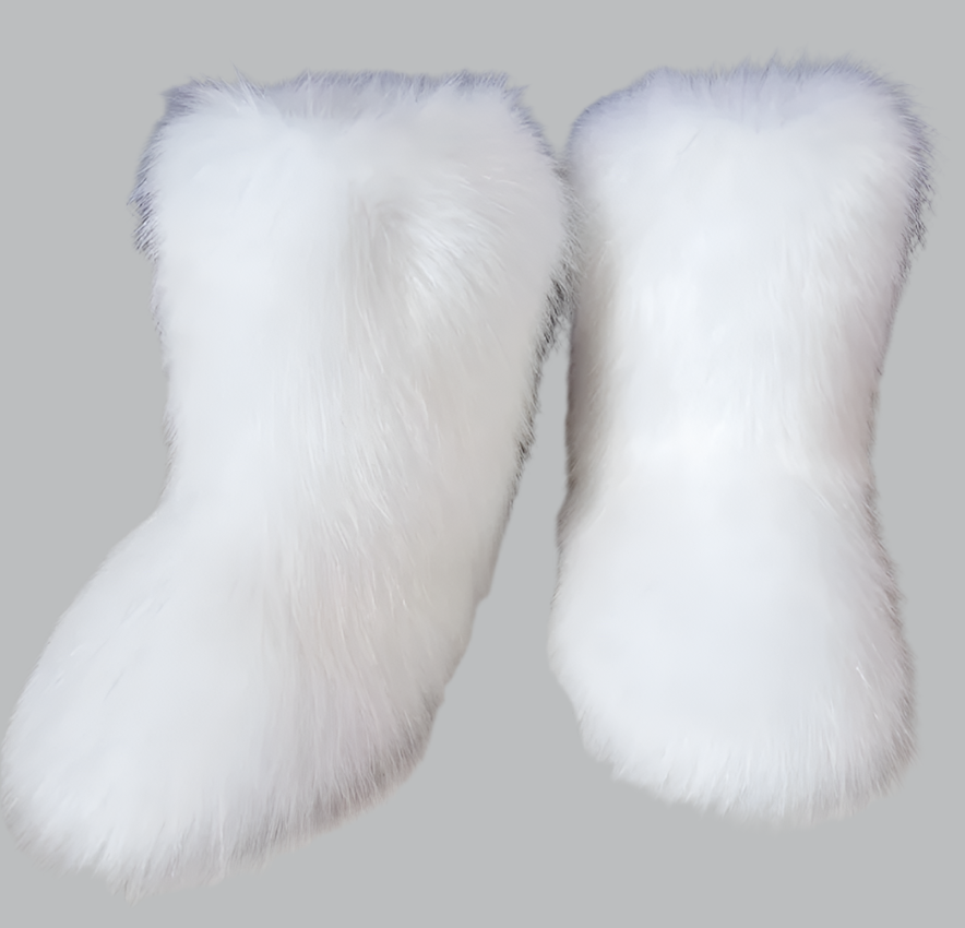 Fluffy Faux Fox Fur Boots For women Winter Women Shoes Fashion Footwear