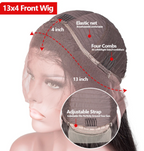 Blue Body wave Straight Brazilian Human Hair Wig Pre Plucked 13x4 Closure 180% Density Lace Front Wig