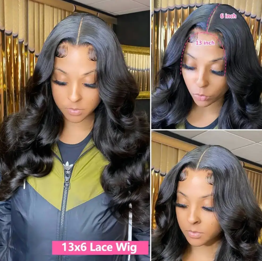 Body Wave Hd Lace Front Human Hair Pre plucked 180% Density Closure Wigs For Women