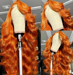 Ginger Orange Body Wave Human Hair 150% 180% Density Brazilian HD Lace wig