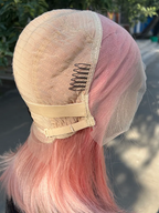 Light Pink Human Hair 13x4 HD Lace Closure Glueless Pre Plucked Bob Wig