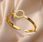 Stainless Steel Gold Plated Bracelet Woman Accessory 58-60mm  Trending Jewelry