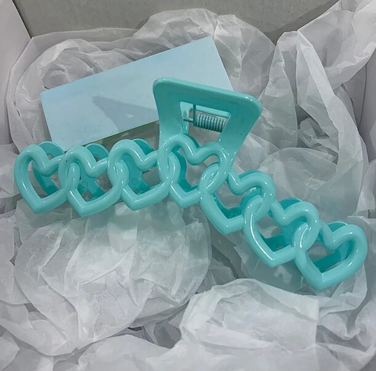 Hollow Heart Star Shape Hair Clip For Women 13cm Plastic Cross Head Clip