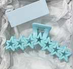 Hollow Heart Star Shape Hair Clip For Women 13cm Plastic Cross Head Clip