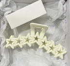 Hollow Heart Star Shape Hair Clip For Women 13cm Plastic Cross Head Clip