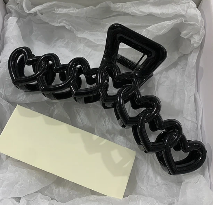 Hollow Heart Star Shape Hair Clip For Women 13cm Plastic Cross Head Clip