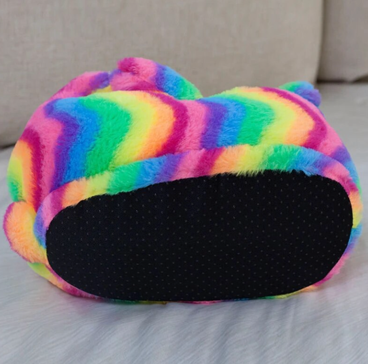 Teddy Bear Plush Fashion Furry Cute House Slippers Warm Comfortable Slip On Cartoon Slides