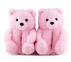 Teddy Bear Plush Fashion Furry Cute House Slippers Warm Comfortable Slip On Cartoon Slides