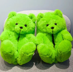 Teddy Bear Plush Fashion Furry Cute House Slippers Warm Comfortable Slip On Cartoon Slides