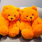 Teddy Bear Plush Fashion Furry Cute House Slippers Warm Comfortable Slip On Cartoon Slides