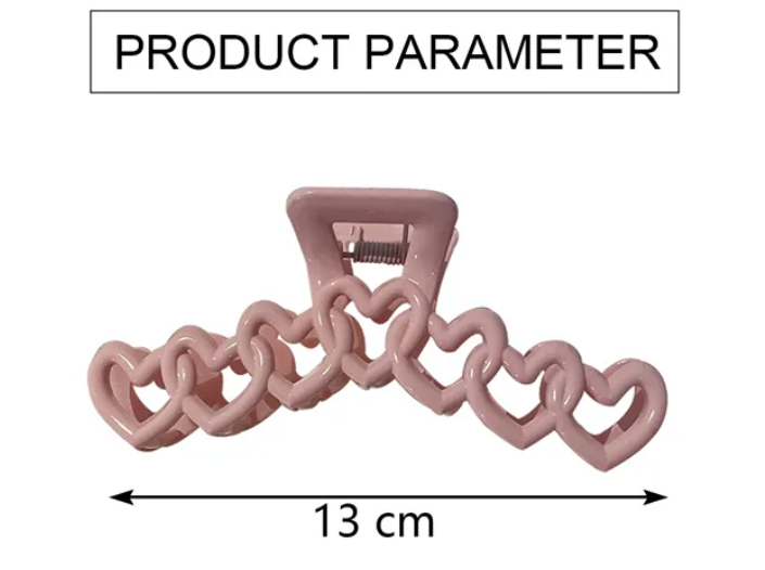 Hollow Heart Star Shape Hair Clip For Women 13cm Plastic Cross Head Clip