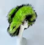 Womans Fashion Plush Faux Fur Trending Winter Rabbit Fur Oversized Fishermans Hat And Bag Set