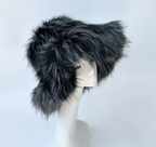Womans Fashion Plush Faux Fur Trending Winter Rabbit Fur Oversized Fishermans Hat And Bag Set