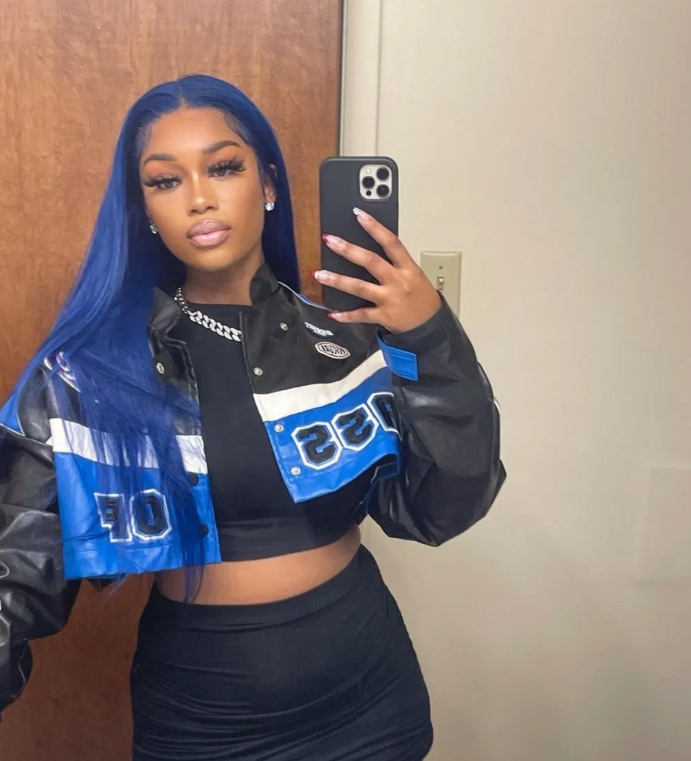 Blue Body wave Straight Brazilian Human Hair Wig Pre Plucked 13x4 Closure 180% Density Lace Front Wig