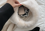 Womans Fur Wool Purse Trending Short Handle Plush Ladies Wrist Bag