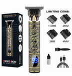 Mens LCD Display Hair Trimmer Appliance Travel Barber Dragon Buddah design Electric Razor
