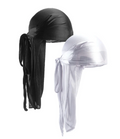 Unisex Mens 2pc Silky Durag Satin Head Turban Bandanna Head Scarf Doo Rag