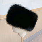 Winter Russian Fur Hat Thick Fluffy Hollow Center Neck Accessory Faux Fox Fur Trending Head Neck Design