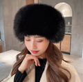 Winter Russian Fur Hat Thick Fluffy Hollow Center Neck Accessory Faux Fox Fur Trending Head Neck Design