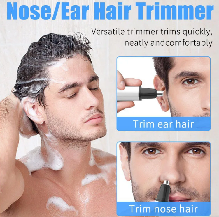 Men Woman Water Proof Rechargeable Washable Nose Ear Hair Trimmer Shaver Nose Razor 2 Heads Trimmer