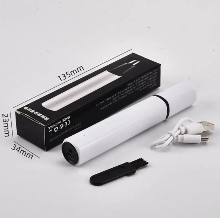 Men Woman Water Proof Rechargeable Washable Nose Ear Hair Trimmer Shaver Nose Razor 2 Heads Trimmer