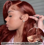 Reddish Brown Body Wave Human Hair 4x4 13x4 13x6 Frontal Dark Red Brown Pre Plucked Hd Lace