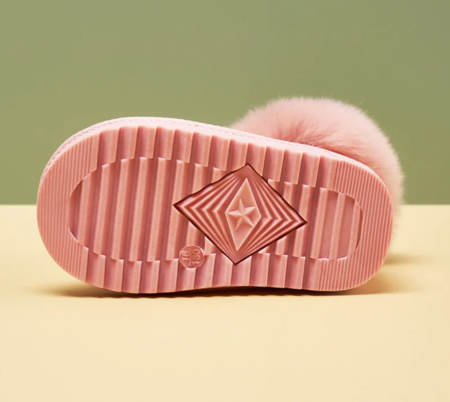 Kids Glittery Fur Thick Plush Sparkly Boots Soft Bottom Children's Boots