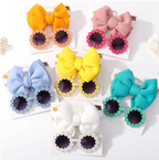 Cute Trending kids 2Pcs Bow And Glasses Set Accessories Children's Girls Fashion