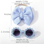 Cute Trending kids 2Pcs Bow And Glasses Set Accessories Children's Girls Fashion