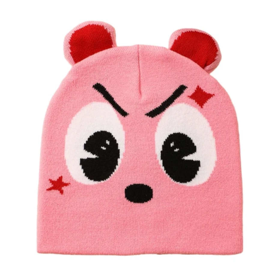 Colored Knitted Beanie Winter Warm Cartoon Design Head Warmer Hat