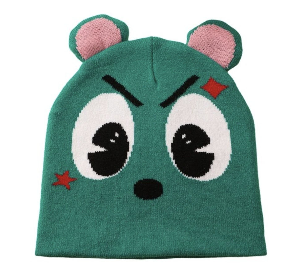 Colored Knitted Beanie Winter Warm Cartoon Design Head Warmer Hat