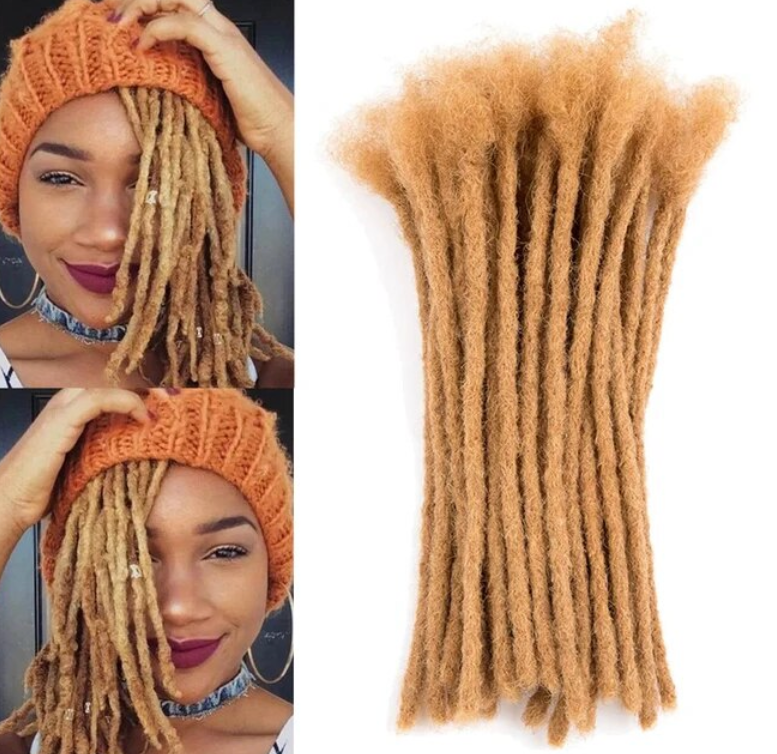 Human Hair Dread Lock Extensions 0.6cm Men/Woman Crochet Organic Hair Faux Locks