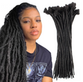 Human Hair Dread Lock Extensions 0.6cm Men/Woman Crochet Organic Hair Faux Locks