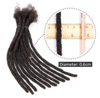 Human Hair Dread Lock Extensions 0.6cm Men/Woman Crochet Organic Hair Faux Locks