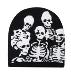 Winter Y2K Woman Men Beanie Skeleton Head Wear Warm Skull Prink Sully