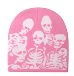 Winter Y2K Woman Men Beanie Skeleton Head Wear Warm Skull Prink Sully