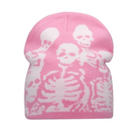 Winter Y2K Woman Men Beanie Skeleton Head Wear Warm Skull Prink Sully