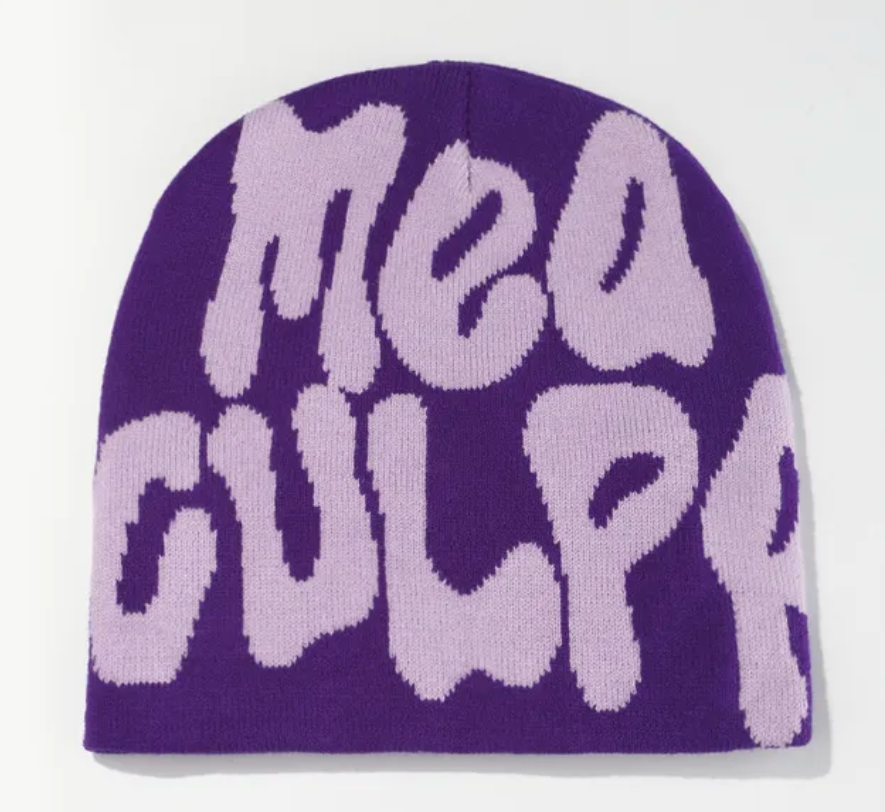 Adults Unisex Mea Y2K Culpa Beanie Skullie Trending Head Cap Hat Accessory