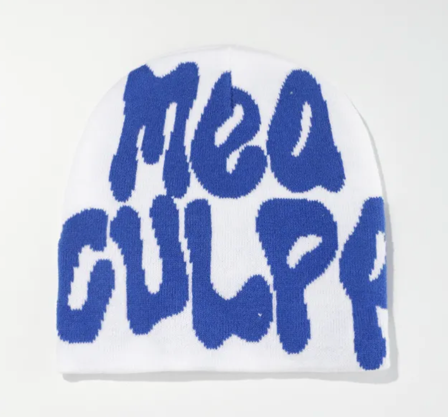 Adults Unisex Mea Y2K Culpa Beanie Skullie Trending Head Cap Hat Accessory