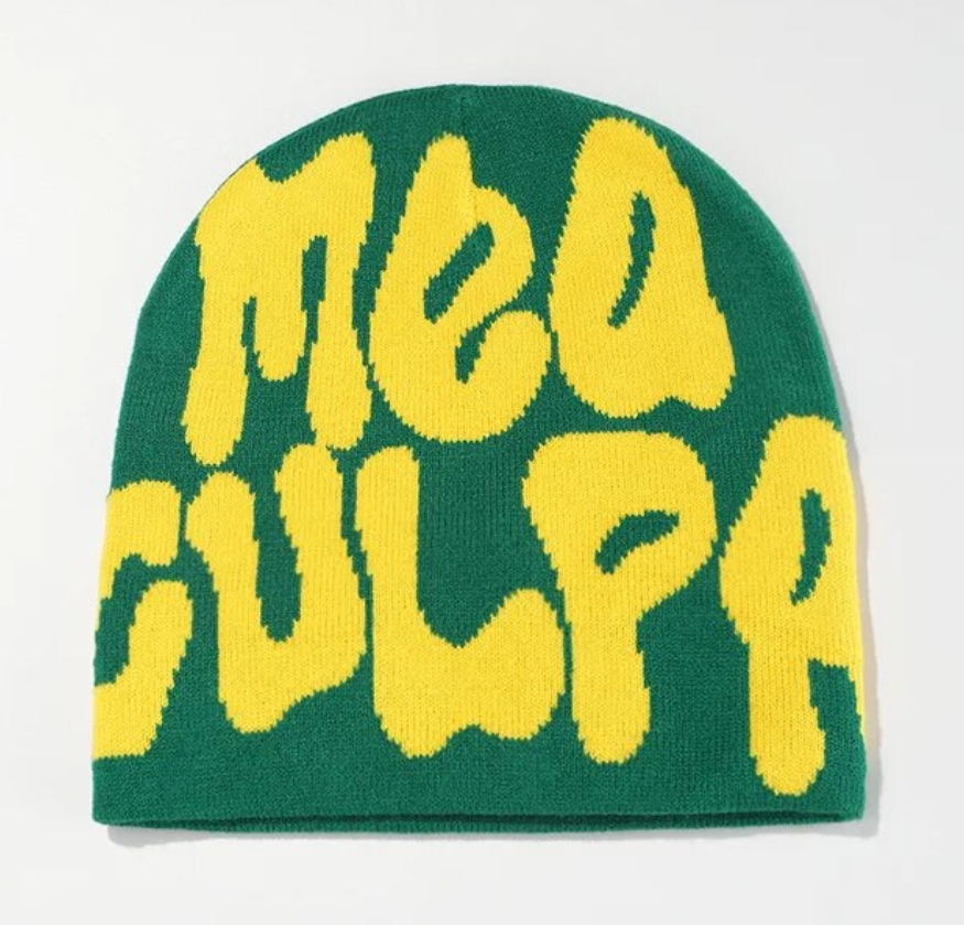 Adults Unisex Mea Y2K Culpa Beanie Skullie Trending Head Cap Hat Accessory
