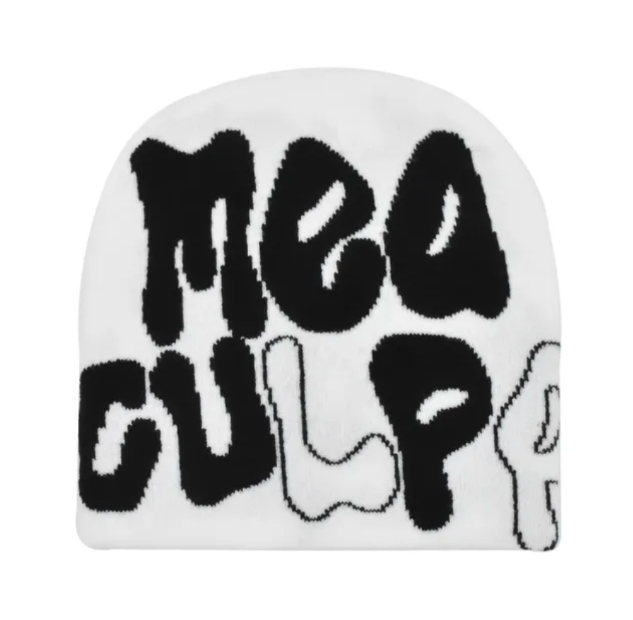 Adults Unisex Mea Y2K Culpa Beanie Skullie Trending Head Cap Hat Accessory