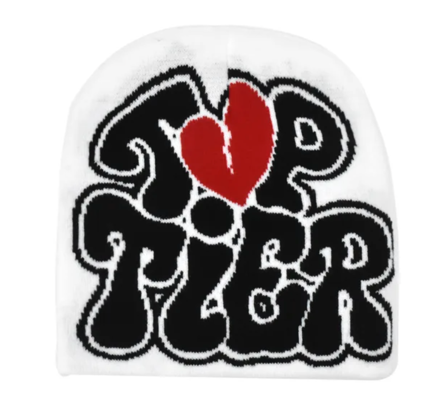 Knitted Unisex Broken Heart Design Y2K Womans Mens Winter Gothic Letter Tier Beanie Cap