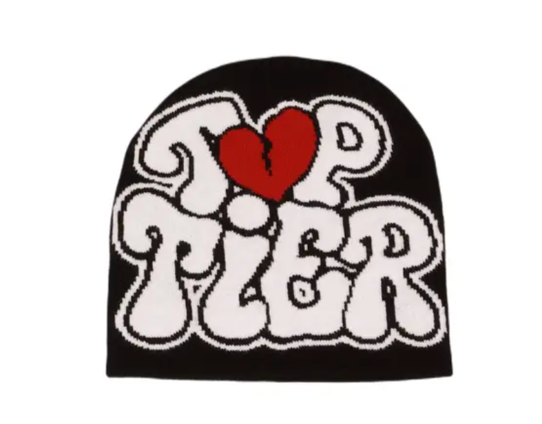 Knitted Unisex Broken Heart Design Y2K Womans Mens Winter Gothic Letter Tier Beanie Cap