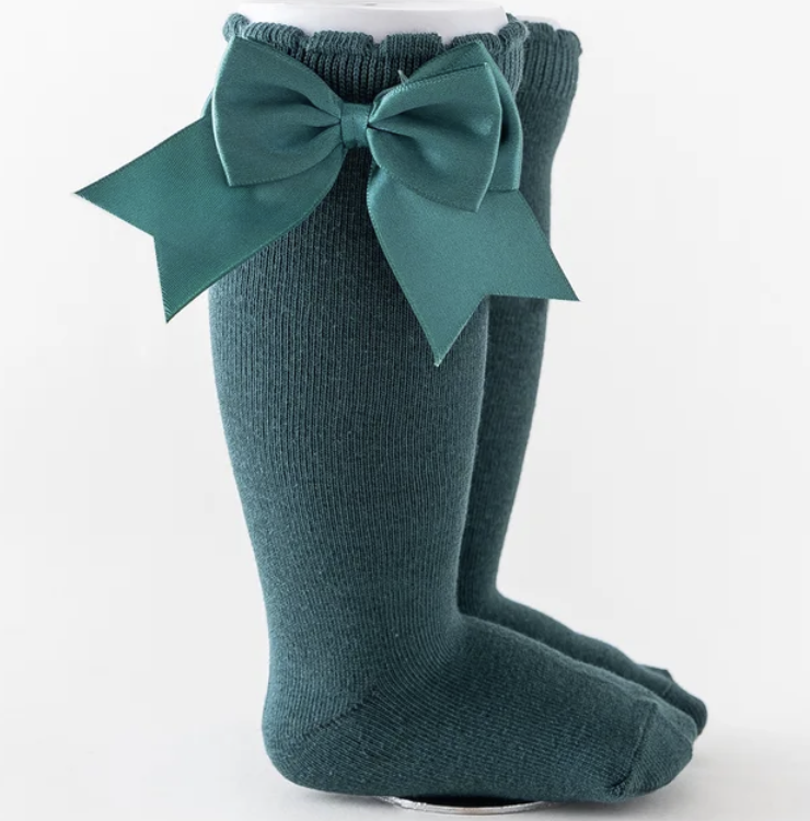 Kids Knee High Baby Girl Cotton Long Bow Socks for Girls