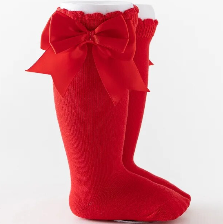 Kids Knee High Baby Girl Cotton Long Bow Socks for Girls